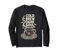 Cold Brew Dark Soul Witchy Halloween Occulto Goth Design Maglia a Manica