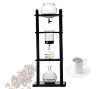 Cold Brew Drip Tower, macchina da caffè con tecnologia a goccia lenta, per 5-8 tazze, supporto in legno, velocità regolabile, per gli amanti del caffè