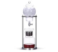 Cold Brew Drip Tower, macchina per caffè freddo, capacità 600 ml/20,29 oz con griglia in acciaio inossidabile, macchina per caffè freddo in vetro staccabile, regalo per gli amanti del caffè (argento