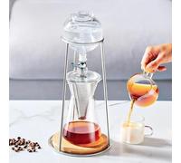 Cold Brew Maker, Macchina Per Caffè Freddo Con Tecnologia Slow Drip, Grande Capacità Di 400Ml - Per Da 4 A 6 Tazze, Caffè Freddo, Acciaio Inossidabile E Vetro Borosilicato(Silver)