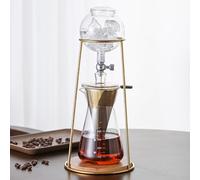 Cold Brew Maker, Macchina Per Caffè Freddo Con Tecnologia Slow Drip, Grande Capacità Di 400Ml - Per Da 4 A 6 Tazze, Caffè Freddo, Acciaio Inossidabile E Vetro Borosilicato(Gold)