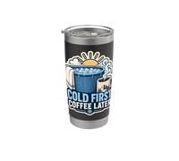 Cold First Coffee Later Mattina Bicchiere termico in acciaio inox doppia parete