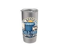 Cold First Coffee Later Mattina Bicchiere termico in acciaio inox doppia parete