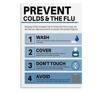 Cold Flu Recovery Tips Poster School Nurse Canvas Wall-Art