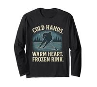 Cold Hands Warm Heart Frozen Rink - Pattinatore invernale di hockey su ghiaccio Maglia a Manica