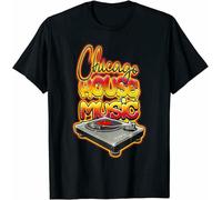 COLD-PRESSED LEMON Chicago House Music Turntable Hot Graffiti Style T-Shirt Black L