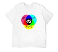 COLD-PRESSED LEMON Mens Answer Is 42 T Shirt - Inspired By Hitchhikers Guide To The Galaxy Sci Fi White XXL