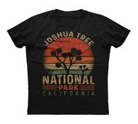 COLD-PRESSED LEMON Retro Vintage Joshua Tree National Park Mens Short Sleeve Cotton T-Shirt Black M