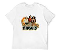 COLD-PRESSED LEMON Tranc Charlie's Angels T-Shirt 1970'S Disco Retro Style 100% Cotton Graphic Tee White M