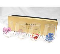 Cold Sensing Japan's Four Seasons Sake Wine Glass Set di 4 bicchieri regalo i...