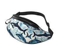 Cold Tree - Marsupio mimetico per uomo e donna, alla moda, regolabile, per viaggi, sport, passeggiate, Balena Killer, Taglia unica