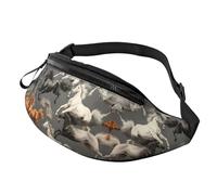 Cold Tree - Marsupio mimetico per uomo e donna, alla moda, regolabile, per viaggi, sport, passeggiate, Cavallo carino., Taglia unica