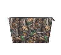 Cold Tree - Trousse da viaggio in pelle stampata mimetica con cerniera dorata, per donne in movimento, Argento, One Size, Beauty case