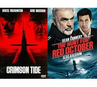 COLD WAR Military Thriller Films: Crimson Tide + The Hunt For Red October Russian Spy Submarine Collection Two Favorites pack DVD