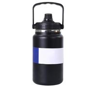 Cold Water Bottle, Stainless Steel Hydration Jug, Leak Proof Double Wall Insulated, Extra Large Capacity Durabled Handle for Camping, Palestra, Beach, Hiking, 5.91x13.39x4.69 Inches