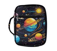 Coldinair Custodia per libri con pianeti dello spazio esterno, per ragazzi e bambini, con cerniera, portatile, con manico resistente