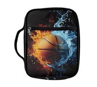 Coldinair Grande copertura per bibbia con manico e segnalibro, custodia per libri per bambini e adolescenti, borsa protettiva per la Bibbia, per uomini, basket, fiamme d'acqua, dimensioni standard e