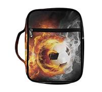 Coldinair Porta bibbia con stampa di fiamme di fuoco, per uomini, adolescenti, bambini, ragazzi, custodia per libri, borsa per chiesa, borsa della Bibbia con manico e tasca con cerniera