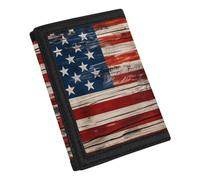 Coldinair Portafoglio a tre ante per ragazzi per bambini 9-12 portafoglio in tela portamonete borsa borsa per ragazzo per bambini 6-8 9-12 8-10 portafoglio novità, Bandiera degli Stati Uniti., Taglia