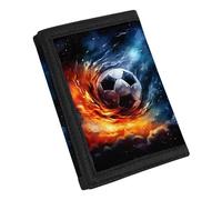 Coldinair Portafoglio con stampa personalizzata per adolescenti, bambini, ragazzi, ragazze, sottile RFID Trifold portafogli borsa, Calcio e galas, Taglia unica