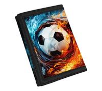 Coldinair Portafoglio con stampa personalizzata per adolescenti, bambini, ragazzi, ragazze, sottile RFID Trifold portafogli borsa, Calcio fresco, Taglia unica