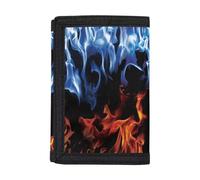 Coldinair Portafoglio con stampa personalizzata per adolescenti, bambini, ragazzi, ragazze, sottile RFID Trifold portafogli borsa, Fiamma di fuoco, Taglia unica