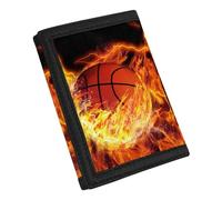 Coldinair Portafoglio con stampa personalizzata per adolescenti, bambini, ragazzi, ragazze, sottile RFID Trifold portafogli borsa, Stampa Basket, Taglia unica