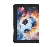 Coldinair Portafoglio in tela con stampa alla moda per adolescenti, bambini, ragazzi, ragazze, sottile RFID Trifold portafogli per viaggi scuola, Fuoco di alleggerimento di, Taglia unica