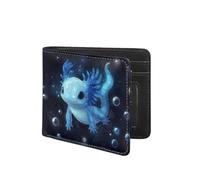 Coldinair Portafoglio per ragazzi e adolescenti, per bambini, in pelle, per bambini e ragazzi, Axolotl, blu