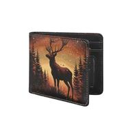 Coldinair Portafoglio per ragazzi e adolescenti, per bambini, in pelle, per bambini e ragazzi, Foresta di alci