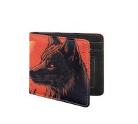 Coldinair Portafoglio per ragazzi e adolescenti, per bambini, in pelle, per bambini e ragazzi, Lupo fresco, Americano