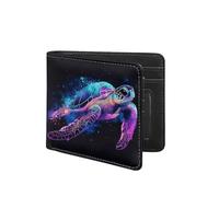 Coldinair Portafoglio per ragazzi e adolescenti, per bambini, in pelle, per bambini e ragazzi, Tartaruga marina colorata