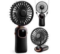 Coldsky Ventilatore portatile portatile 4000mAh Ventilatore a batteria 5 velocità con display a LED Palmare/Collo/scrivania Piccolo ventilatore personale 3 in 1