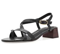 Cole Haan Perizoma da donna con tacco a blocco Dillon, Pelle Nera Lucida Stampa Serp, 37 EU