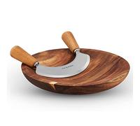 Cole & Mason Ashden Tagliere da Cucina Rotondo e Coltello Mezzaluna