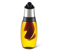 Cole & Mason H103069 Bristol Bottiglia Dispenser Combinata per Olio e Aceto, 420ml, 50ml, Contenitore Olio con Dosatore, Vetro, Acciaio Inossidabile, 1 x Bottiglia, Fornito Vuoto