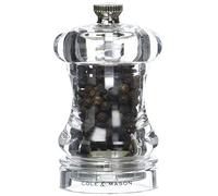 Cole & Mason Capstan Macina Pepe Precision+ Macinatura Regolabile 8.5cm | Piccolo Macinapepe Acrilico, Ideale per i Viaggi, Campeggio, Garanzia a Vita sul Meccanismo