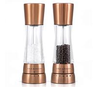 Cole & Mason H59418G Derwent Rame Macina Sale e Pepe, Macina Sale e Pepe, Ceramica Regolabile Macinino, Macinaspezie, Acciaio inossidabile, Acrilico, 190mm, Pacco Regalo, Include 2 x Mulini