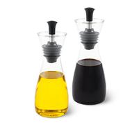 Cole & Mason H103018 Sawston Set di Dispenser per Olio e Aceto, 370ml, Bottiglie Olio con dosatore, Vetro, Acciaio Inossidabile, 2 x Bottiglie, Fornito Vuoto