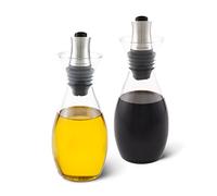 Cole & Mason H103028 Haverhill Set di Dispenser per Olio e Aceto, 370ml, Bottiglie Olio con dosatore, Vetro, Acciaio Inossidabile, 2 x Bottiglie, Fornito Vuoto