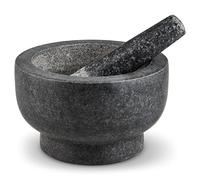 Cole & Mason H122126 Clavering Mortaio con Pestello | Grigio Scuro | 20cm | Ideale per Macinare Erbe, Spezie, Noci e altro. | Granito | 2 Anni di Garanzia