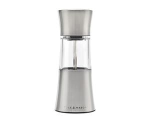 Cole & Mason H122220 Stadhampton Macina Peperoncino e Spezie, Macinatura Regolabile, Acciaio Inossidabile, Acrilico, 165mm, Spezie Non Incluse, Include 1 x Mulino