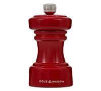 Cole & Mason H233070 Hoxton Rosso Lucido Macina Pepe, Precision+/Macinatura Regolabile, Legno di Faggio, 104mm, Include 1 x Macinino, Garanzia a Vita sul Meccanismo