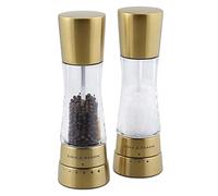 Cole & Mason H332017 Derwent Oro Macina Sale e Pepe, Ceramica Regolabile Macinino, Macinaspezie, Acciaio inossidabile, Acrilico, 190mm, Pacco Regalo, Include 2 x Mulini