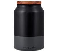 Cole & Mason H822138 Hinxton Barattoli di Cucina Medio, Ceramica, Acacia, Nero, Grigio, 172mm x 110mm, Barattolo Organizer Cucina con Coperchio Ermetico in Acacia