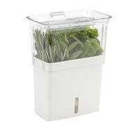 Cole & Mason Tealby Contenitore Frigorifero per Erbe Aromatiche Fresche Tagliate, Bianco, Trasparente, Custode di Erbe Salvafreschezza, Acrilico, 230mm x 185mm x 120mm, Capacità Acqua 380ml