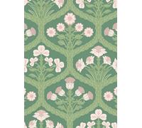 Cole & Son Carta da parati Floral Kingdom - Ballet Slipper & Leaf Green on Forest
