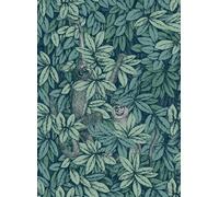 Cole & Son Carta da parati Foglie e Scimmie - Viridian