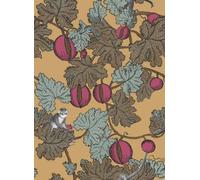 Cole & Son Carta da parati Frutto Proibito - Sky Blue and Plum on Gold