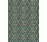 Cole & Son Carta da parati Hicks' Hexagon - Teal/ Gold